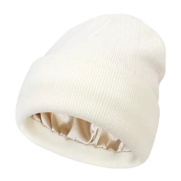 Satin Lined Anti Static Beanie Unisex Winter No Static Knitted Hat Ski Cap Cozy - Picture 12 of 16